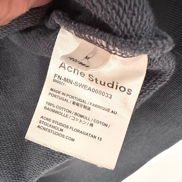 Acne Studios Slate Grey Blue FN-MN-SWEA00033 Crewneck Sweatshirt Medium - Picture 8 of 8
